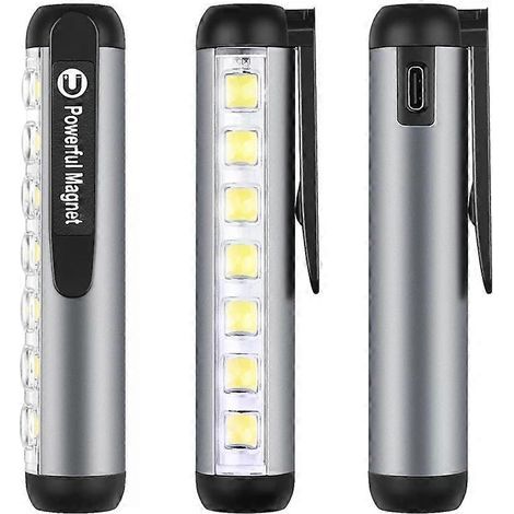 Mini lampe torche LED XPE + LED COB. ultra-lumineuse. avec clip magnétique. étanche et rechargeable par USB.