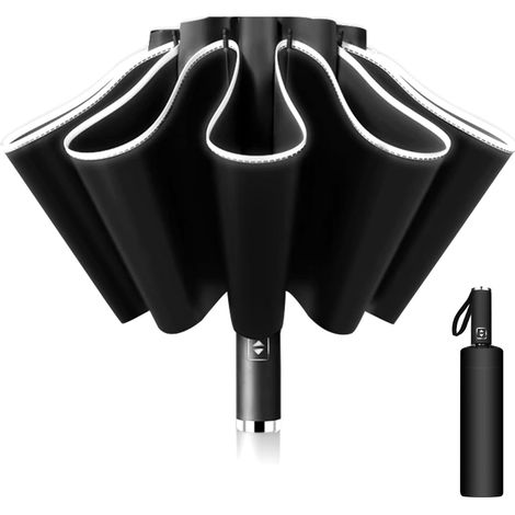 Parapluie inversé automatique 10 baleines, anti-vent, anti-tempête, diamètre 105 cm, pour homme et femme. (1/5)
