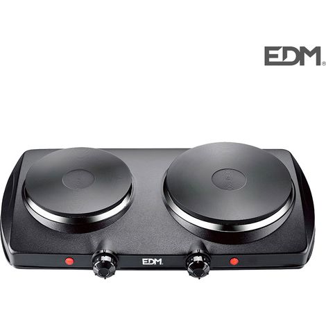 Elektroherd schwarz 1400w 2 Brenner ce/a13 46,5x26x8,5cm edm