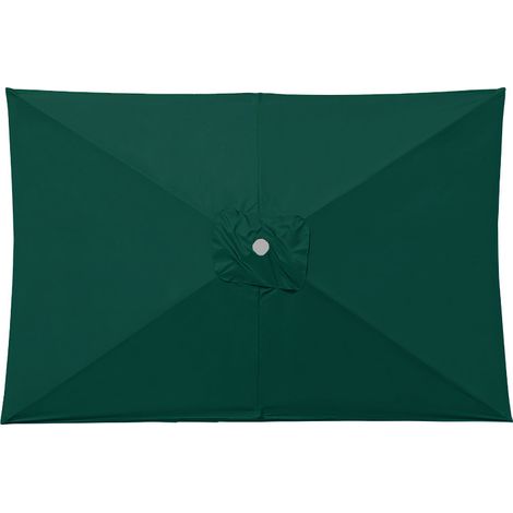 Ersatz-Sonnenschirm, rechteckiger Garten-Sonnenschirm, 3 x 2 m, kompatibel mit 6 Streben (dunkelgrün)