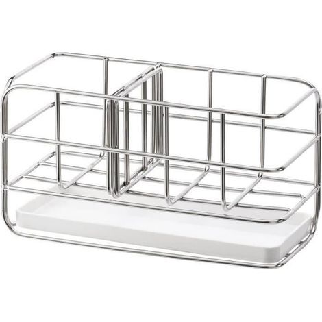 Porte-éponge - Cuisine - Acier Inoxydable - Adhésif - Drainage Rapide - Design Ventilé (1/4)
