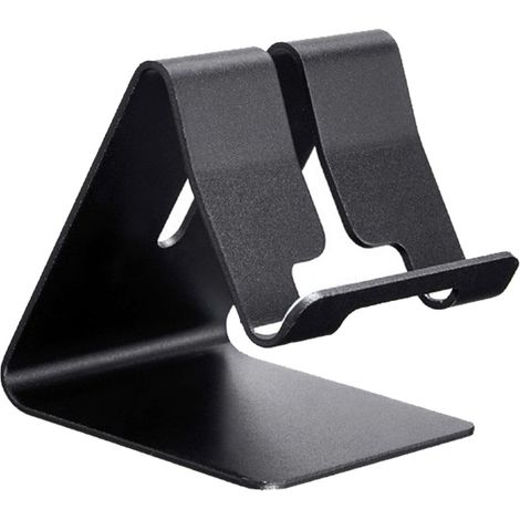 1 support de bureau en alliage d'aluminium, inclinable, compatible iPhone et tablette, avec passage câble intégré (1/5)