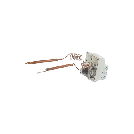 Thermostat Mono-Glühbirne Tripolar mit Regelung 40/65°C und Sicherheit 90°C. L von Kanne: 450 mm. Mit Befestigungsschellen.