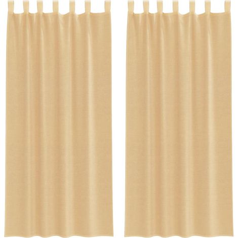 Maison Exclusive - Voile Vorhänge mit Stangentaschen 2 Stk. Sandf