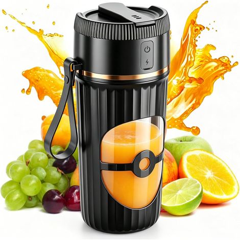 Tragbarer Mixer, Smoothie-Maker, 400 ml Mini-Mixer mit 10 Edelstahlklingen und USB-Ladefunktion, ideal für Milchshakes, Säfte, Smoothies, Fitnessstudio, Büro und Camping (1/5)