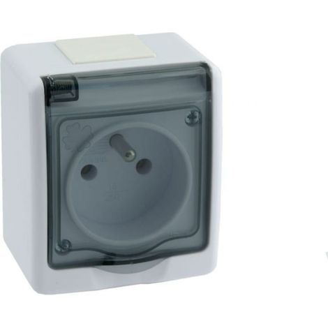 Prise simple Beta 2P+Z IP44 fumée D.3110G/1
