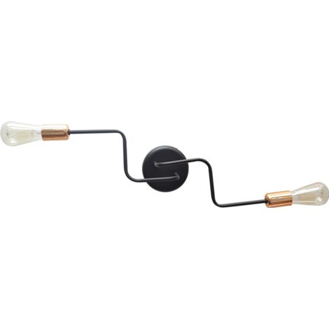 Helam TUBE Plafonnier Semi-Encastré à Bras Multiples Noir, Cuivre 54cm