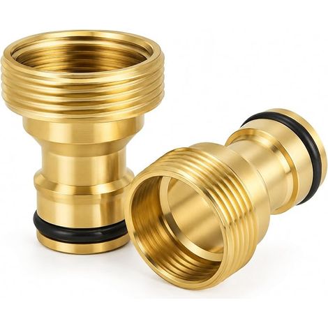 2 Pièces Adaptateur Robinet Tuyau Arrosage, Compatible avec filet fin 22mm & 24mm – Robinet Cuisine & Lavabo, Raccord Rapide pour Tuyau Arrosage, Irrigation, Lave-linge & Nettoyage, Sans Outils (1/5)