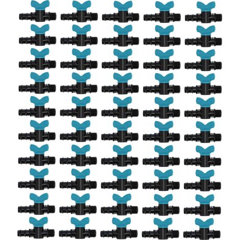 50 pièces 20x1/2in filetage mâle interrupteur d'irrigation vanne vannes pour jardin goutte à goutte (1/5)