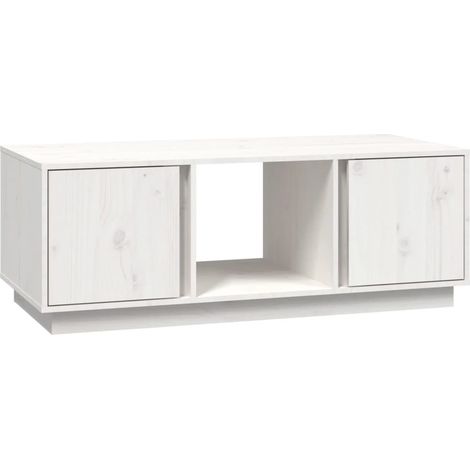 Maison Exclusive - Couchtisch Weiß 110x50x40 cm Massivholz Kiefer