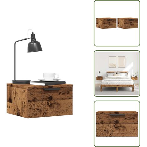 Wand-Nachttische 2 Stk. Altholz-Optik 34x30x20 cm - Wand-Nachttisch - Wand-Nachttische - Schwebender Nachttisch - Wand-Nachtschrank (1/5)