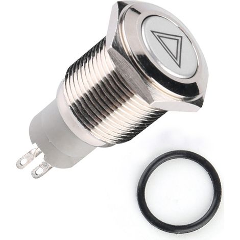 Bouton poussoir LED rouge 16mm universel pour voiture, interrupteur marche/arrêt, voyant d'urgence danger (1/5)