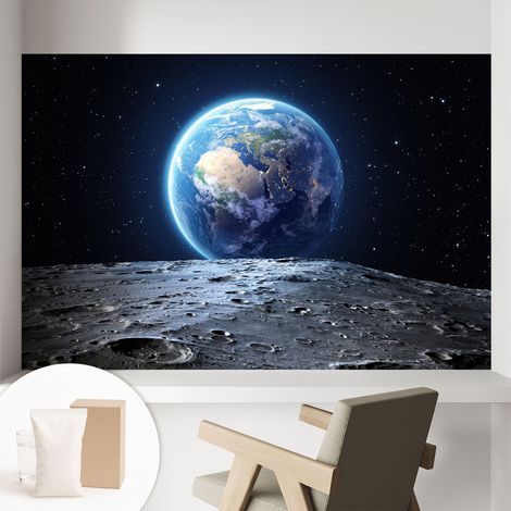 Papier peint intissé mural avec colle pour salon et chambre Décoration murale rapide - Colle incluse gratuite Panorama cosmique 104x70 cm (1/5)