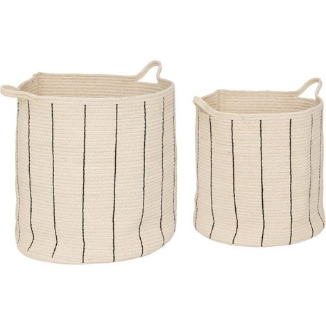 Aufbewahrungskörbe COSY, Baumwolle, gestreift, 2er-Set (1/5)