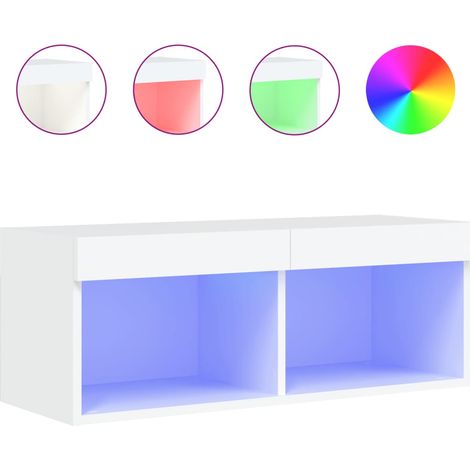 Maison Exclusive - TV-Schrank mit LED-Leuchten Weiß 80x30x30 cm