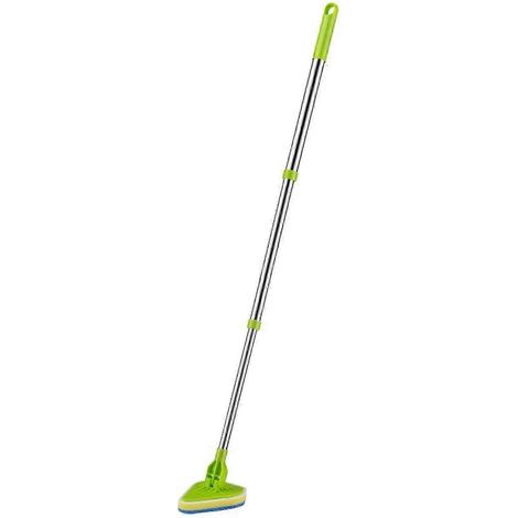 Brosse de nettoyage à manche long de 94 cm (37 pouces) - Brosse de sol extensible avec poils rigides et 3 éponges, brosse de cuisine détachable (1/4)