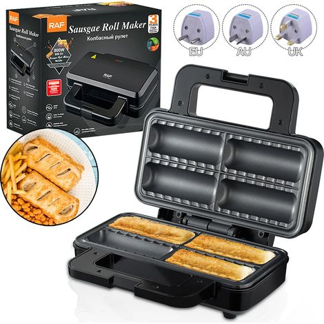 Machine à saucisses 800 W, crêpière multifonctionnelle pour la maison, tartes, desserts, hot-dogs, pain, appareil antiadhésif pour le petit-déjeuner, machine pour les fêtes d'enfants (1/5)