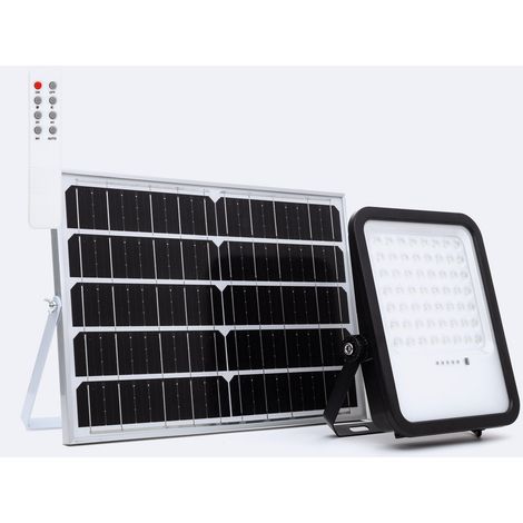 Projecteur Solaire Extérieur LED Nurda 20W 2100 lm IP65 avec Télécommande 4000K Blanc neutre