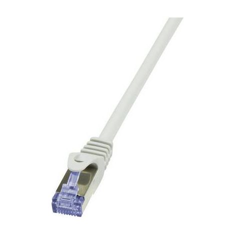 Câble réseau RJ45 CAT 6A S / FTP LogiLink - 2 connecteurs RJ45 - 1,50 m - Gris - CQ3042S (1/2)
