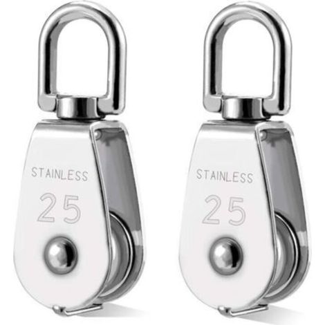 2 Pcs 304 Stainless Steel Pulley M25 Lifting Pulley Loading Roller (1/4)