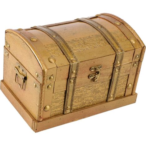 Boîte Coffre Pirate Vintage sans Serrure Organisateur Bijoux et Décoratif Parfait pour Rangement et Décoration (1/5)