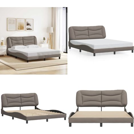 Bettgestell ohne Matratze Taupe 160x200 cm Stoff - Bettsofa - Boxspringbetten - Doppelbett - Schlafzimmermöbel - Lattenrost - Home & Living (1/5)