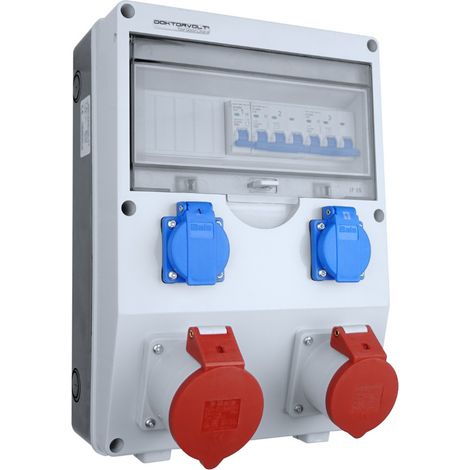 Tableau électrique de chantier ECO-S 32 A, 16 A, 2 x 230 V, prises Schuko, Bals Doktorvolt DV-2619-D (1/5)