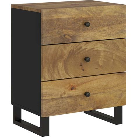 vidaXL Comodino 50x33x62cm Legno Massello di Mango e Legno Multistrato (1/5)