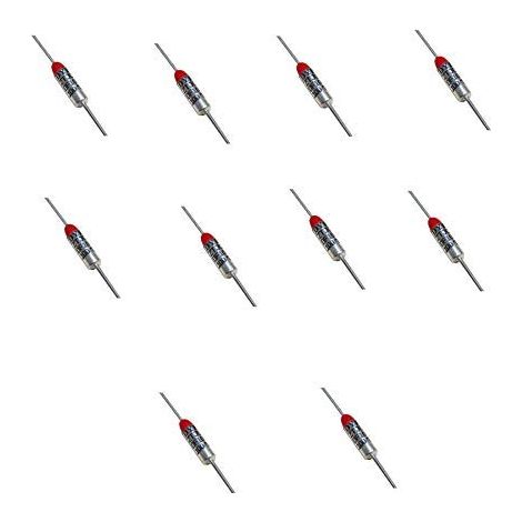 Lot de 10 fusibles thermiques série TF142 142 degrés 250 V 10 A