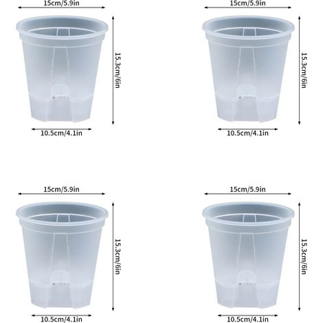(S15, comme illustré) Pot à arrosage automatique pour orchidées, pots de fleurs transparents pour plantes, pot de jardin paresseux, pot respirant pour racines d'orchidées (1/4)