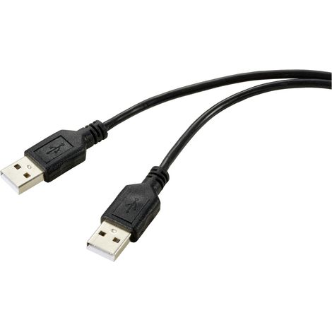 Renkforce USB-Kabel USB 2.0 USB-A Stecker, USB-A Stecker 1.00 m Schwarz PVC-Mantel RF-5771508 (1/3)