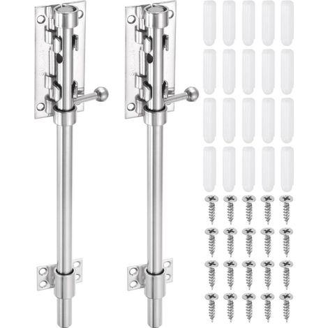 2er Pack Riegelverschluss 12 Zoll Edelstahl mit Vorhängeschlossloch für Türen und Tore