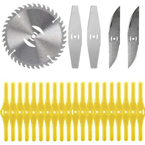 Pack of 25 Replaceable Cordless Edging Blades Replaceable Metal Blade, Plastic Blade, Edging Replacement Blade, Steel Lawnmower Blades with Edges (1/5)