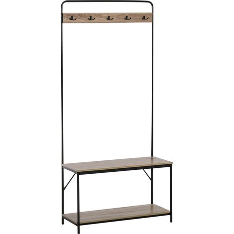 Vestiaire 80x30x170 cm en bois et métal - OUSTINA (1/5)