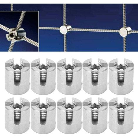 Enowelir Lot de 10 serre-câbles croisés en acier inoxydable pour garde-corps intérieur et extérieur M12 5 mm/0,2 po (1/4)