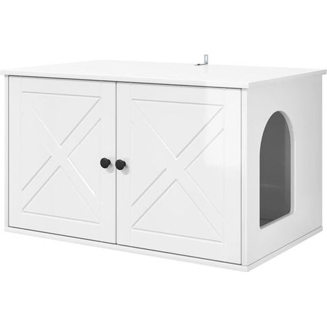 Maison pour chat blanche éclatante, 85 x 55 x 50 cm
