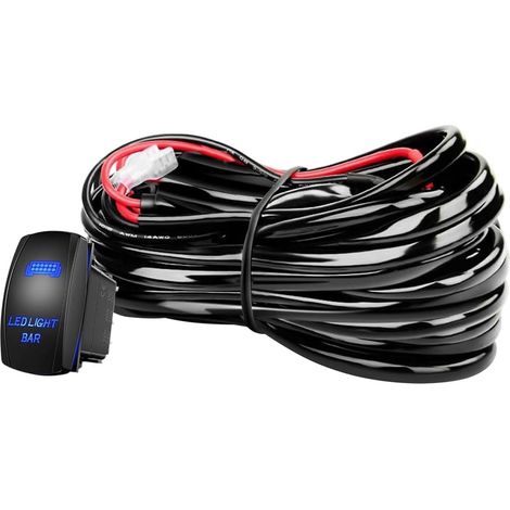 Kit de Faisceau de câblage pour Barre Lumineuse LED Robuste 12 V/180 W 5 Broches Laser à Bascule Marche/arrêt Interrupteur étanche Relais de Puissance Lame fusible-1 Plomb (1/5)