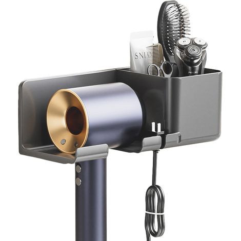 Support Murale Pour Sèche-Cheveux - Fixation Adhésive Sans Perçage - Organiseur pour Outils de Coiffure - 1 Pièce (1/5)