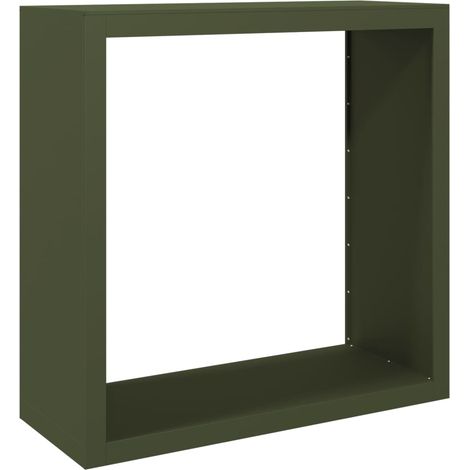 Maison Exclusive - Leñero de acero verde 100x40x100 cm