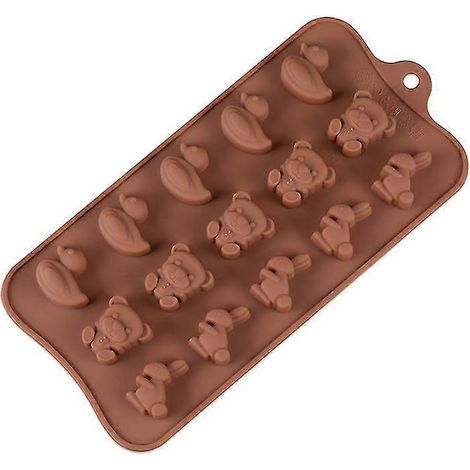 ECELEN Stripe (Farbe zufällig) Verschiedene Silikonformen, lebensmittelechte Silikonform für Schokolade, Bonbons, Gelee, Eiswürfel.-B2 Animals
