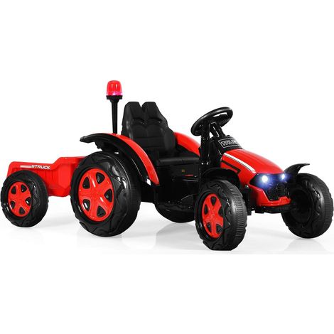 GOPLUS Trattore per Bambini 3-8 Anni, Giocattolo cavalcabile Portata 30 kg, con 6 Ruote e Telecomando, Trattore Elettrico con Cintura di Sicurezza, 152x67x71 cm (Rosso)
