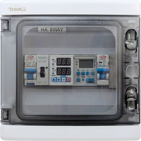 Cuadro Eléctrico para Piscina  IP65 de Resistente Al Sol, Lluvia y Polvo  Para Piscina con Clorador  Contactor y Protector para Motor de 0-3CV