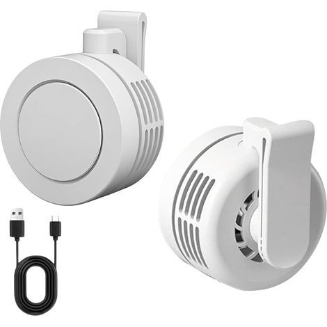 Stück tragbarer, leiser Mini-USB-Ventilator (weiß), geräuscharmer Mini-Clip-Ventilator, klingenloser Clip-Ventilator, 3 Geschwindigkeitsstufen, wiederaufladbarer Taschenventilator für Outdoor-Aktivitä (1/5)