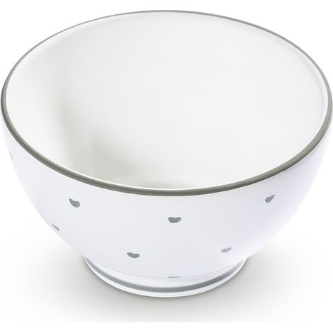 Gmundner Keramik Herzerl Grau, Müslischale groß (Ø 14cm)