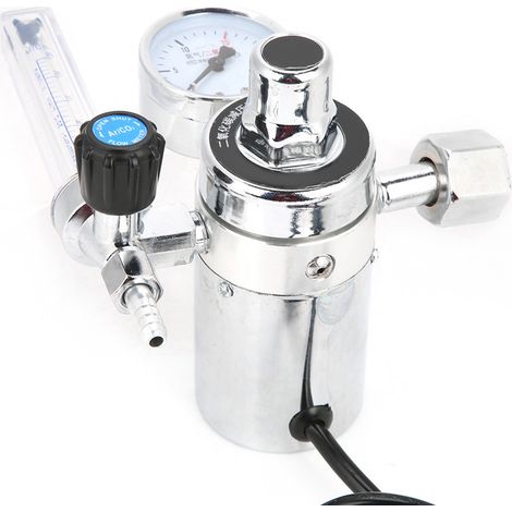 Kohlendioxid-Druckregler/CO2-Regler mit Manometer für Schweißarbeiten, 220 V (1/5)