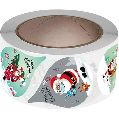 1 rouleau de 500 étiquettes adhésives « Joyeux Noël »-3.8X5.4 (1/3)