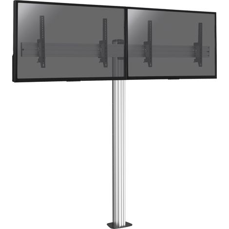 Support sur pied pour 2 écrans TV 50'' - 55'' - Hauteur 175cm - A visser - Inclinable (1/3)