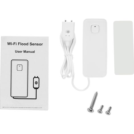 Capteur de fuites d'eau WiFi avec fonction d'alarme pour les fuites et les débordements d'eau, contrôlable avec l'application Tuya Smart Life et compatible avec IFTTT pour améliorer la sécurité de la (1/5)