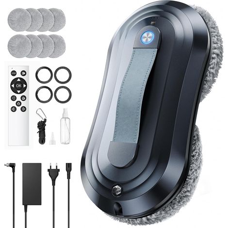 Robot Laveur de Vitre, Fonction Vaporisation, Aspiration Turbo 7000Pa, Silencieux, 3 Modes, Navigation Intelligente, Détection Bords, 10 Lingettes (1/5)