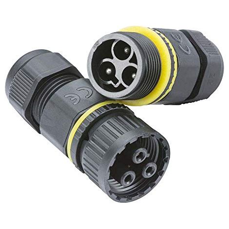Knightsbridge JB0011 - Connettore per cavo con spina e presa a 3 poli, IP68, 16 A (1/4)